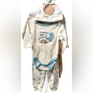 Chickpea Dinosaur Themed 5 Piece Layette Set Size 3-6 Months BNWT